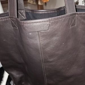 Elegant Dark Brown Leather Tote